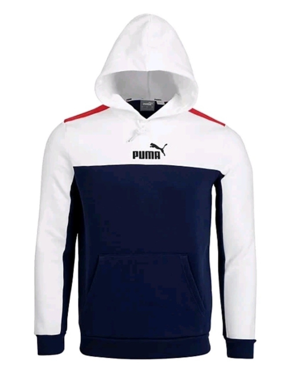 Puma Navy, White & Red Colorblock Pullover Hoodie